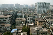 Chiny, Kanton, domy widziane z Pagody Kwiatu