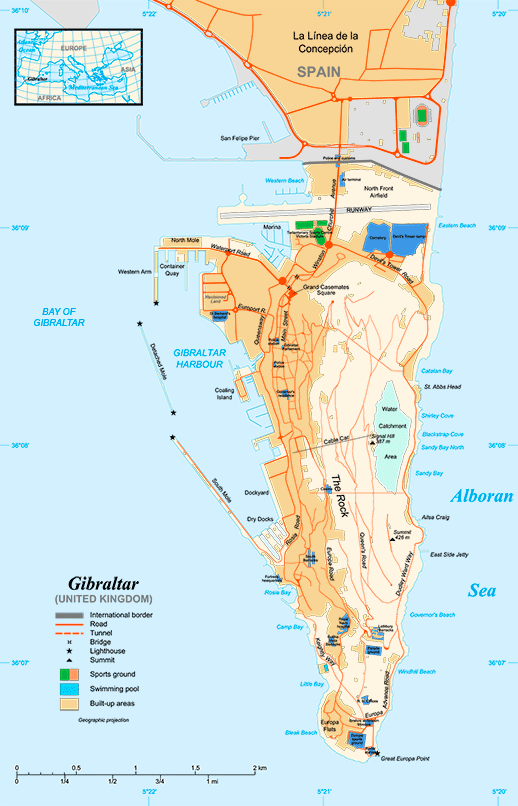 Mapa Gibraltaru