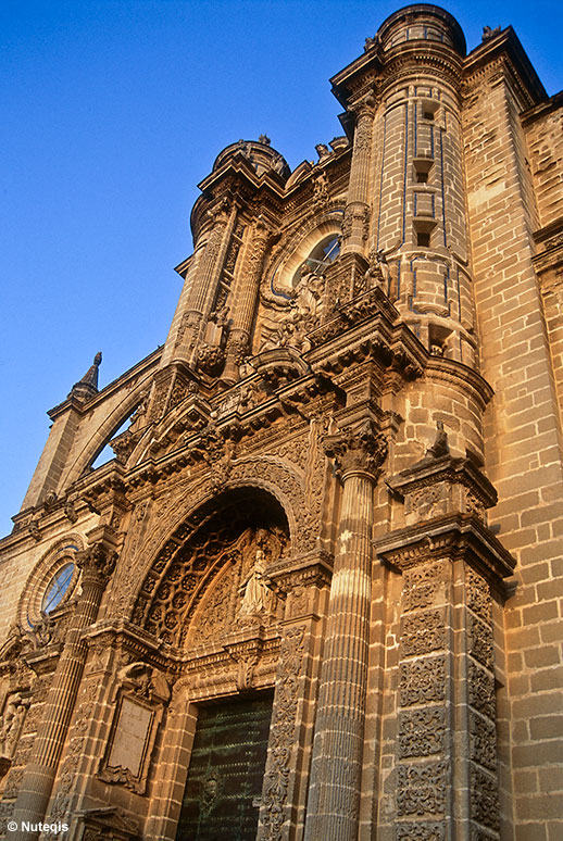 Fasada katedry w Jerez de la Frontera, Hiszpania