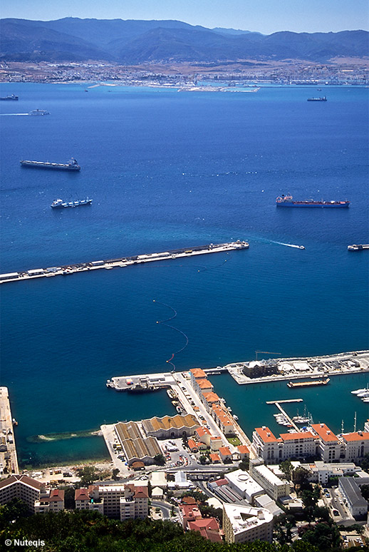 Widok ze Skały na Zatokę Gibraltarską i Algeciras