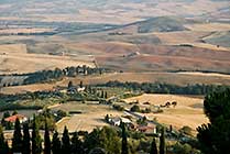 Toskania, Val d’Orcia z murów Pienzy