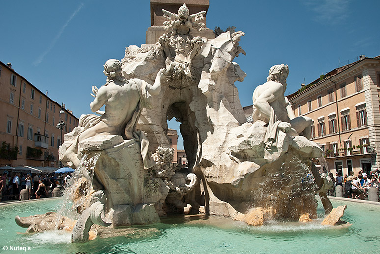 Rzym, fontanna Czterech Rzek na Piazza Navona