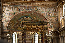 Rzym, bazylika Santa Maria Maggiore, łuk tryumfalny zamykający nawę ponad cyborium