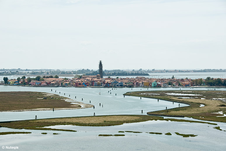 Torcello, widok Burano z wieży katedry