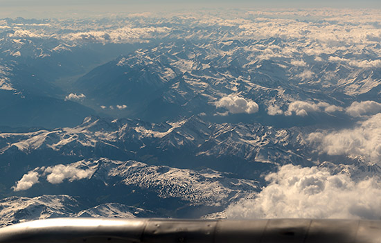 Alpy z okna samolotu